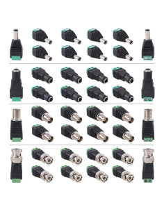 Kit 40 Conectores DC y BNC Macho/Hembra Hilitchi 5.5mm