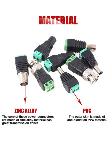 Kit 40 Conectores DC y BNC Macho/Hembra Hilitchi 5.5mm