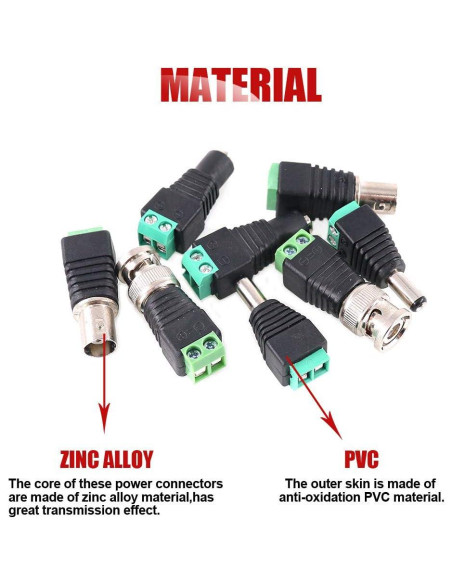 Kit 40 Conectores DC y BNC Macho/Hembra Hilitchi 5.5mm