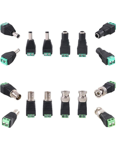 Kit 40 Conectores DC y BNC Macho/Hembra Hilitchi 5.5mm
