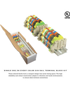 Kit de Bloques de Terminales DIN Dinkle DK2.5N 20A 600V 2