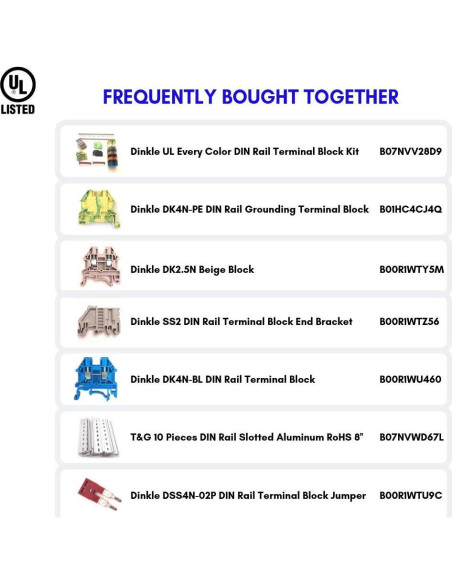 Kit de Bloques de Terminales DIN Dinkle DK2.5N 20A 600V