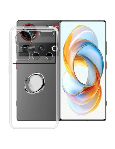 Funda Silicona TPU ZTE Nubia Z70 Ultra Transparente con Soporte