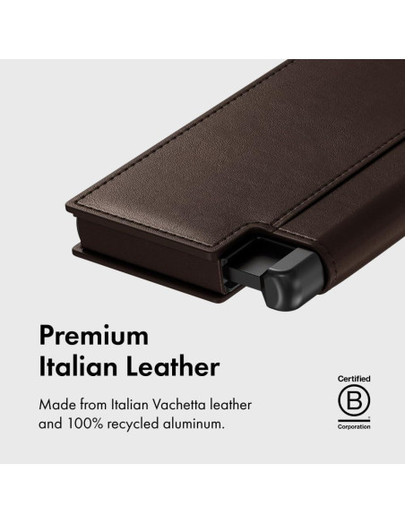 Billetera Ekster Pro de cuero minimalista con bloqueo RFID