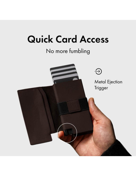 Billetera Ekster Pro de cuero minimalista con bloqueo RFID