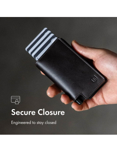 Billetera Ekster Pro de cuero minimalista con bloqueo RFID