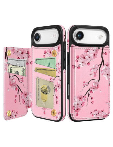 Funda de Billetera Shorogyt para iPhone 17 Air - Flor de Durazno