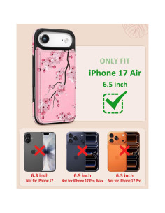 Funda de Billetera Shorogyt para iPhone 17 Air - Flor de Durazno 2