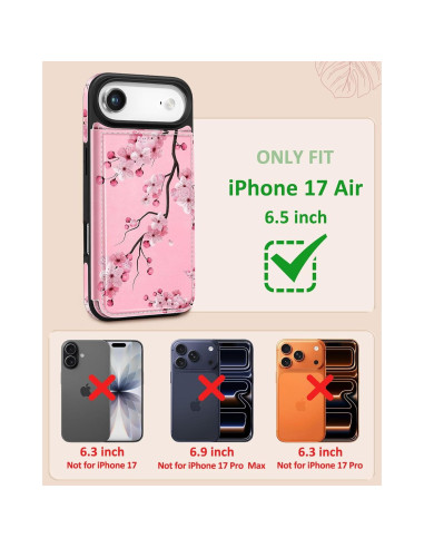Funda de Billetera Shorogyt para iPhone 17 Air - Flor de Durazno