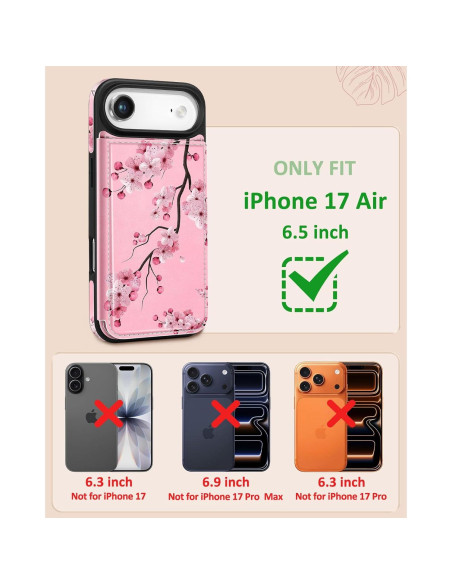 Funda de Billetera Shorogyt para iPhone 17 Air - Flor de Durazno