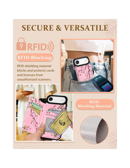 Funda de Billetera Shorogyt para iPhone 17 Air - Flor de Durazno