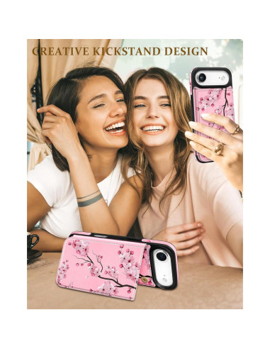 Funda de Billetera Shorogyt para iPhone 17 Air - Flor de Durazno