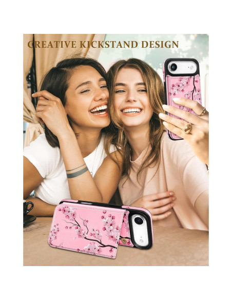 Funda de Billetera Shorogyt para iPhone 17 Air - Flor de Durazno