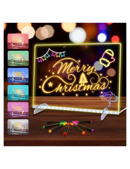 Tablero de Notas LED Corpower 35.1x25.4cm 7 Colores 4 Modos