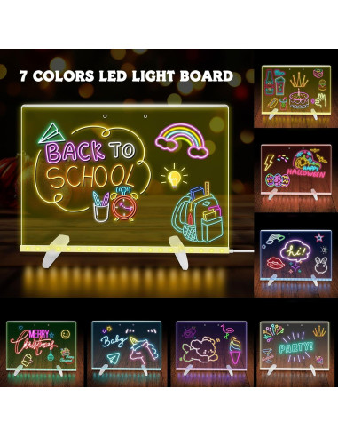 Tablero de Notas LED Corpower 35.1x25.4cm 7 Colores 4 Modos