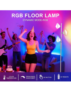 Lámpara de Pie RGB PARTPHONER FLA-036-A2 Plata 175cm 2