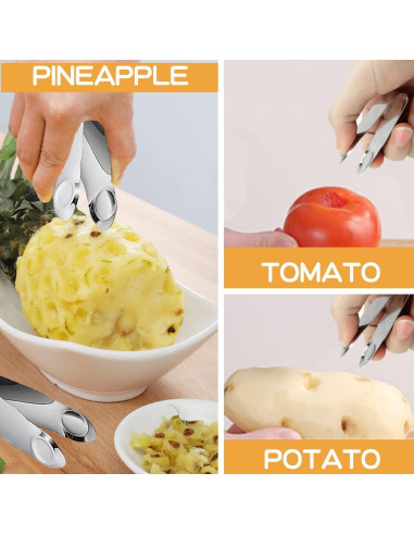 DOERDO 8 Piezas Removedor de Tallo de Fresa Acero Inoxidable