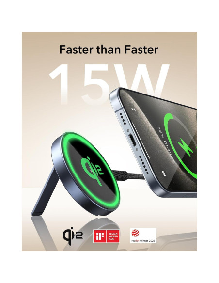 Cargador Inalámbrico ESR MagSafe 15W con Soporte - Azul