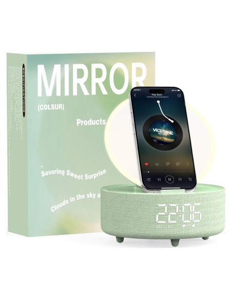 Altavoz Bluetooth COLSUR con Espejo y Reloj Despertador
