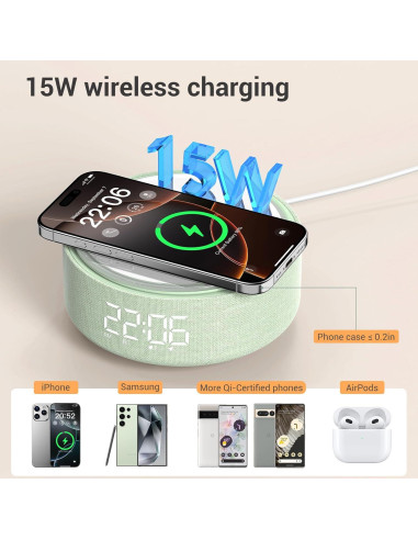 Altavoz Bluetooth COLSUR con Espejo y Reloj Despertador