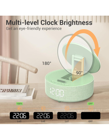 Altavoz Bluetooth COLSUR con Espejo y Reloj Despertador