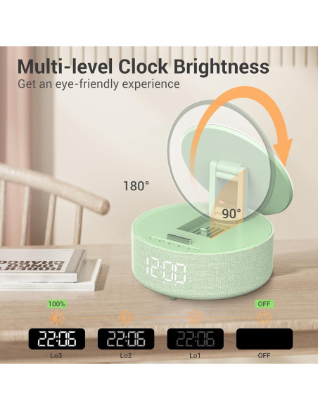 Altavoz Bluetooth COLSUR con Espejo y Reloj Despertador