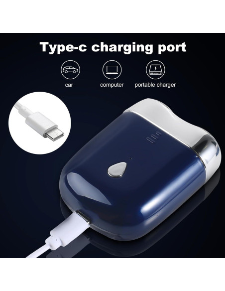 Mini Afeitadora Eléctrica Nugxica - Carga Rápida USB C, Doble Cabezal