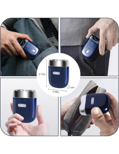 Mini Afeitadora Eléctrica Nugxica - Carga Rápida USB C, Doble Cabezal