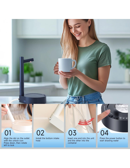 Dispensador de Agua Eléctrico Mottinhill 5 Galones Azul