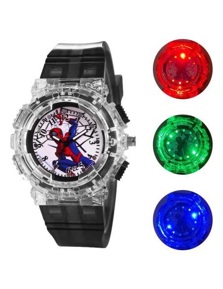 Reloj Infantil Analógico Joday Superhéroe con Luz 3 Colores