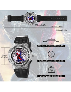 Reloj Infantil Analógico Joday Superhéroe con Luz 3 Colores 2