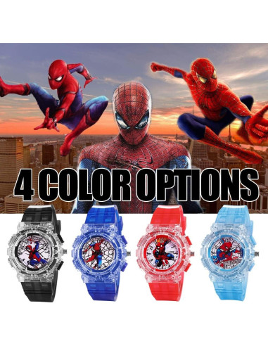 Reloj Infantil Analógico Joday Superhéroe con Luz 3 Colores