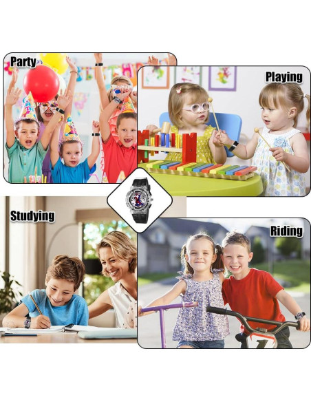 Reloj Infantil Analógico Joday Superhéroe con Luz 3 Colores