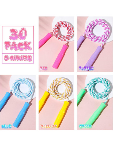 Paquete de 30 cuerdas de saltar Aoriher 2.5m ajustables