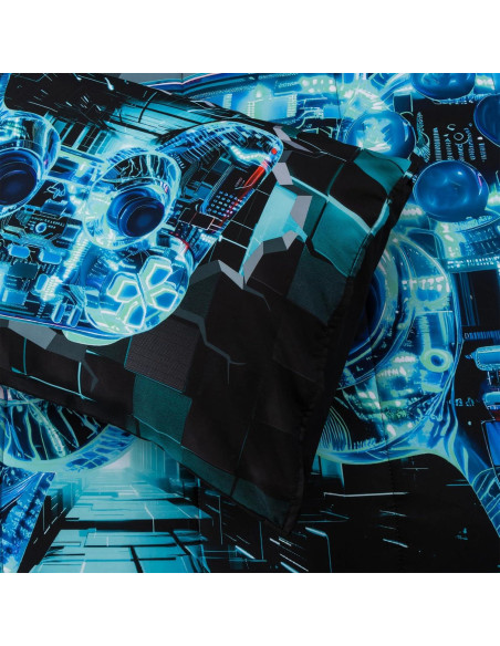 Juego de Ropa de Cama Gamer Aimuan Cian Individual 6 Piezas