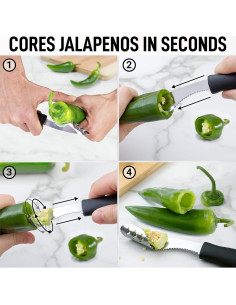 Quita Corazones de Pimientos Zulay Kitchen - Acero Inoxidable 20 cm 2