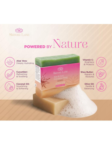 Jabón de Barra Hidratante Aloe y Pepino Skinora Luxe 113g