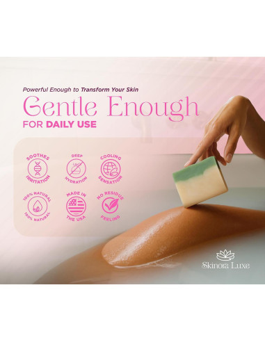 Jabón de Barra Hidratante Aloe y Pepino Skinora Luxe 113g