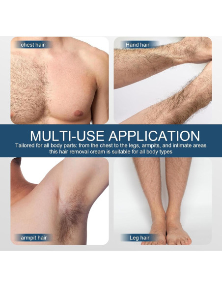Crema Depilatoria para Hombres 124ml - Indolora para Cuerpo y Áreas Íntimas