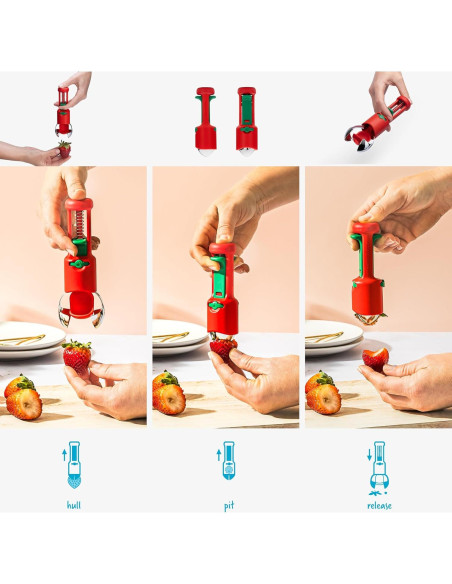 Deshuesador 3-en-1 Dreamfarm Hullapit - Fresas, Cerezas, Aceitunas