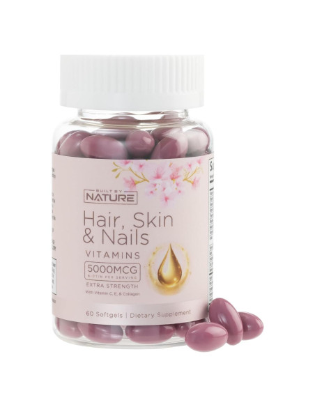 Vitaminas para Cabello, Piel y Uñas Built By Nature 60 Geles