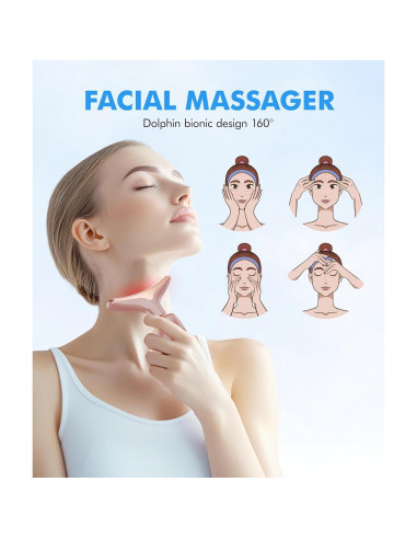 Masajeadora Facial Vibrante Sunpint ES-1081 Oro Rosa 7 Colores