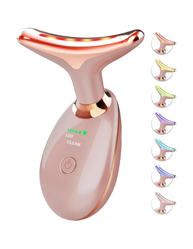 Masajeadora Facial Vibrante Sunpint ES-1081 Oro Rosa 7 Colores