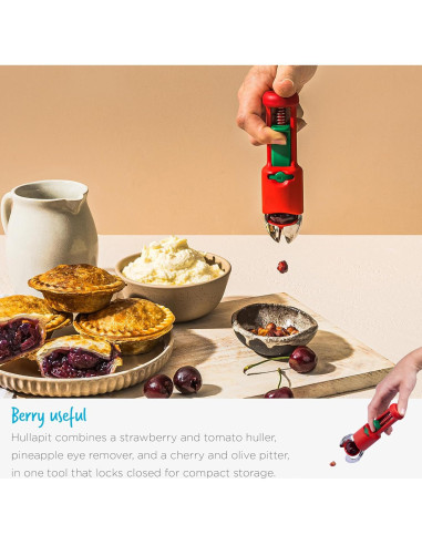 Deshuesador 3-en-1 Dreamfarm Hullapit - Fresas, Cerezas, Aceitunas