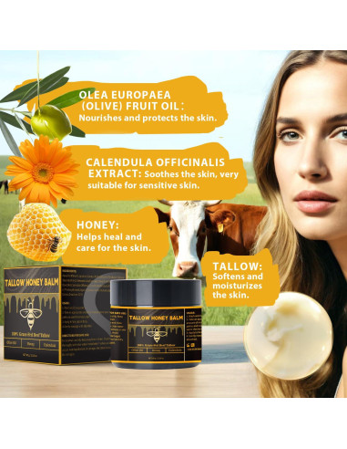 Bálsamo Hidratante de Grasa de Res Ailutle 160g con Miel