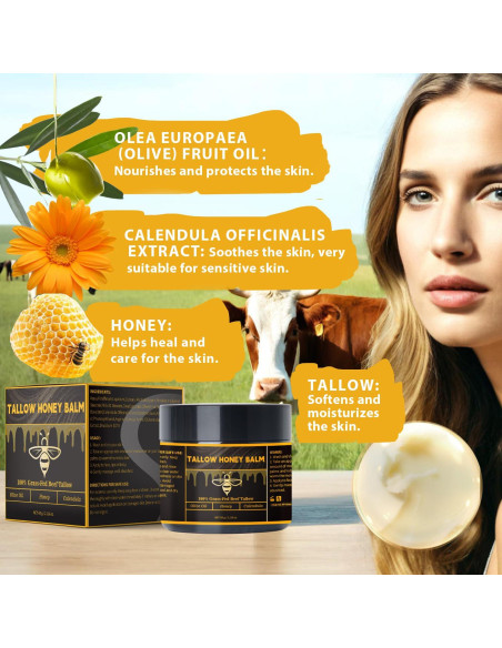 Bálsamo Hidratante de Grasa de Res Ailutle 160g con Miel