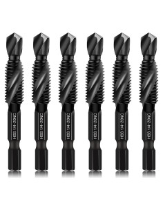 Juego de 6 Brocas y Machos Combinados DKIBBITH 1/4-20NC
