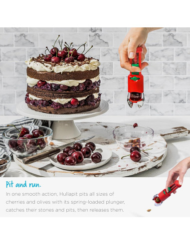 Deshuesador 3-en-1 Dreamfarm Hullapit - Fresas, Cerezas, Aceitunas