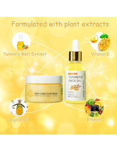 Kit de Cuidado Facial MR.A con Mascarilla y Aceite de Cúrcuma 2