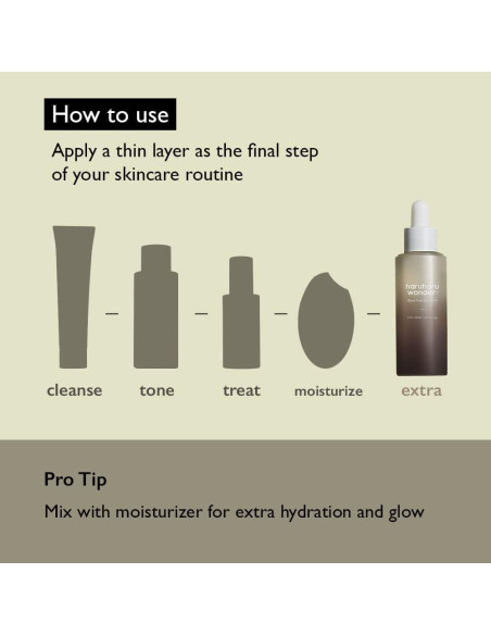 Aceite Facial de Arroz Negro Haruharu 30ml - Hidratante Vegano